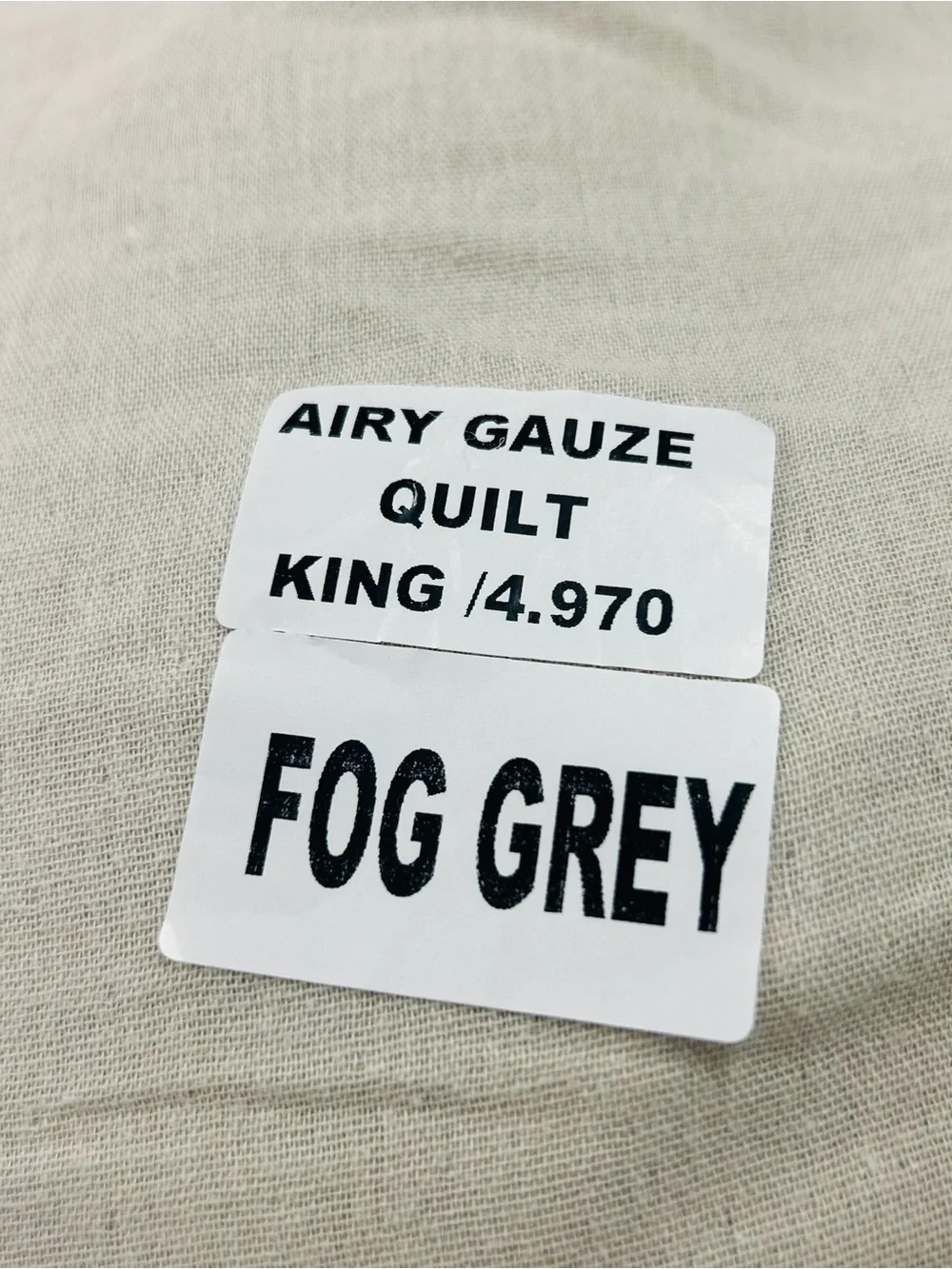 NWOT QUINCE Organic Airy Gauze Dream Quilt King/Cal King Fog Grey 8690
